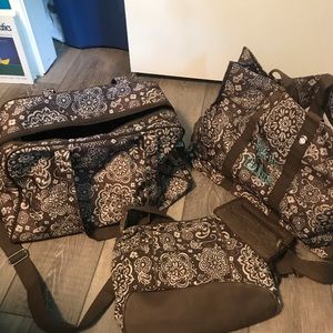 Lot of Brown Patterned thirty one bags